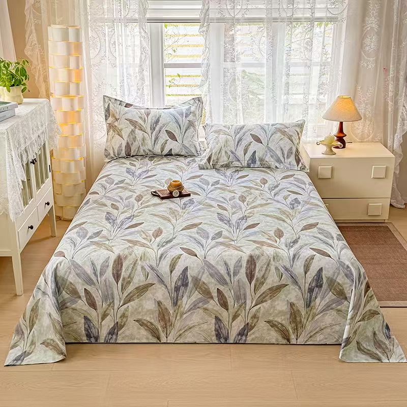 Printed pure cotton bed sheet with soft breathable texture