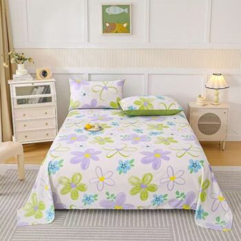 Pure cotton printed bed sheet for single and double beds
