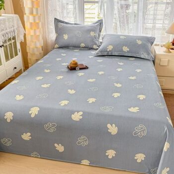 Printed pure cotton bed sheet with soft breathable texture