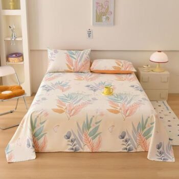 Pure cotton printed bed sheet for single and double beds