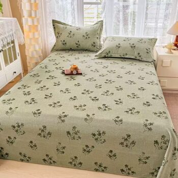 Printed pure cotton bed sheet with soft breathable texture