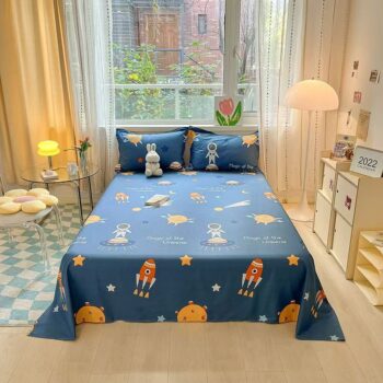 Soft breathable pure cotton bedroom bed sheet