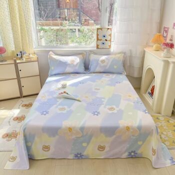 Soft breathable pure cotton bedroom bed sheet