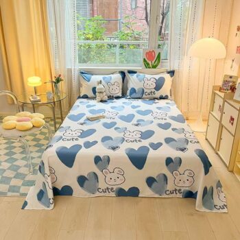 Soft breathable pure cotton bedroom bed sheet