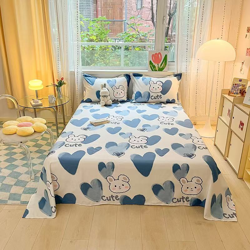 Soft breathable pure cotton bedroom bed sheet