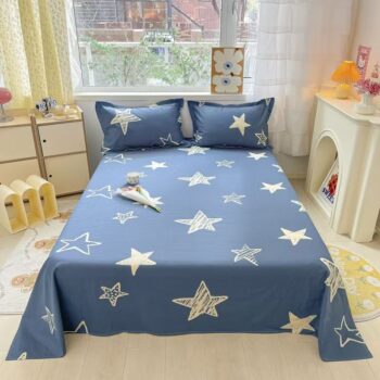 Soft breathable pure cotton bedroom bed sheet