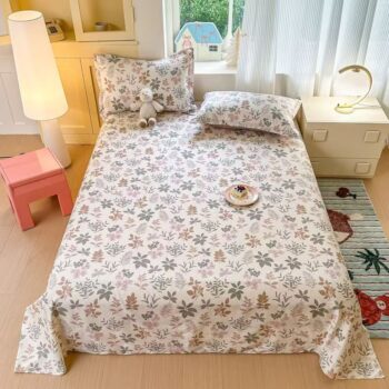 Breathable pure cotton bed sheet for student dorm rooms