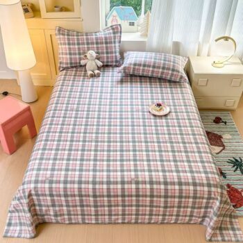 Breathable pure cotton bed sheet for student dorm rooms