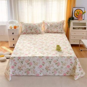 Fresh-style pure cotton small floral printed bed sheet