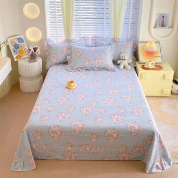 Fresh-style pure cotton small floral printed bed sheet