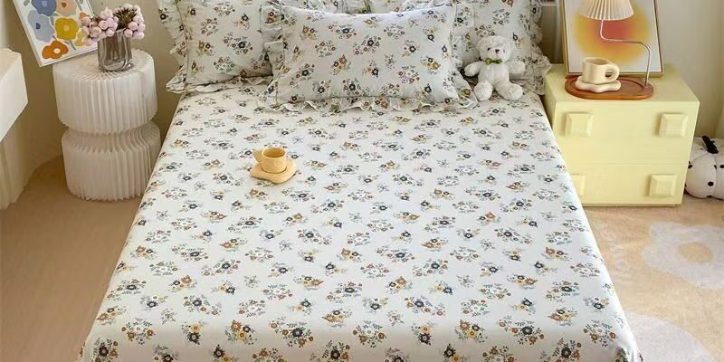 Fresh-style pure cotton small floral printed bed sheet