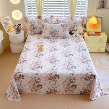 Fresh-style pure cotton small floral printed bed sheet