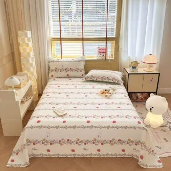 Soft pure cotton bed sheet for home use, breathable design