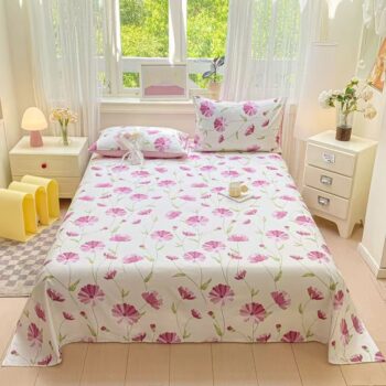 Pure cotton home bed sheet for single and double beds