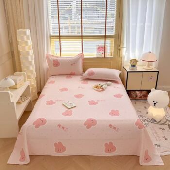 Soft pure cotton bed sheet for home use, breathable design