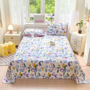 Pure cotton home bed sheet for single and double beds