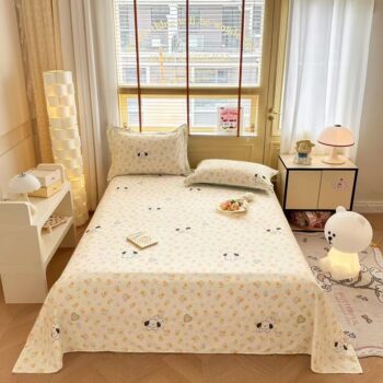 Soft pure cotton bed sheet for home use, breathable design
