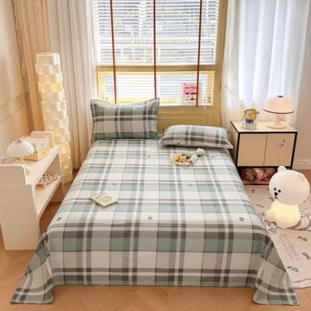 Soft pure cotton bed sheet for home use, breathable design