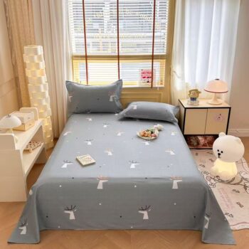 Soft pure cotton bed sheet for home use, breathable design