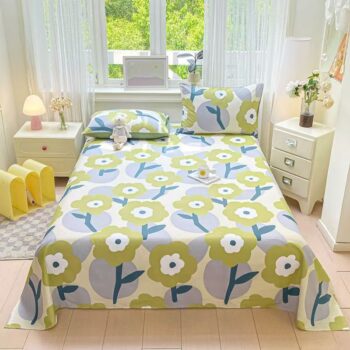 Pure cotton home bed sheet for single and double beds