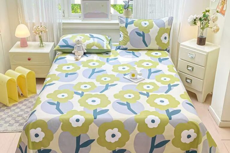 Pure cotton home bed sheet for single and double beds