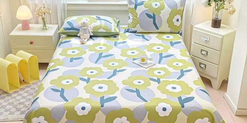 Pure cotton home bed sheet for single and double beds