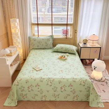 Soft pure cotton bed sheet for home use, breathable design