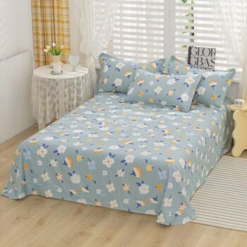 Soft breathable pure cotton bed sheet for home bedrooms