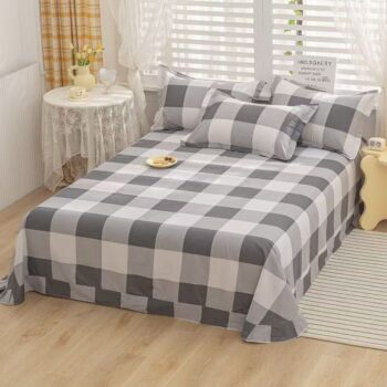 Soft breathable pure cotton bed sheet for home bedrooms