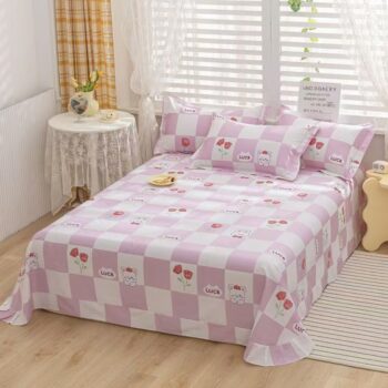 Soft breathable pure cotton bed sheet for home bedrooms
