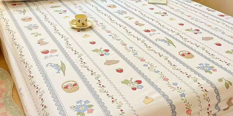 Pure cotton fitted sheet for home bedroom with soft comfort