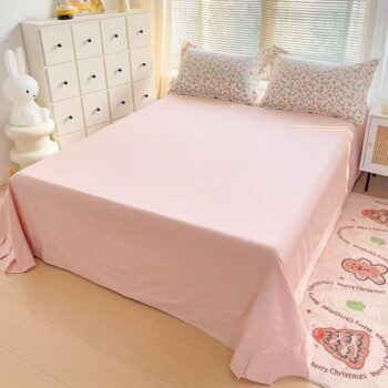 Breathable pure cotton multi-size bed sheet for daily comfort