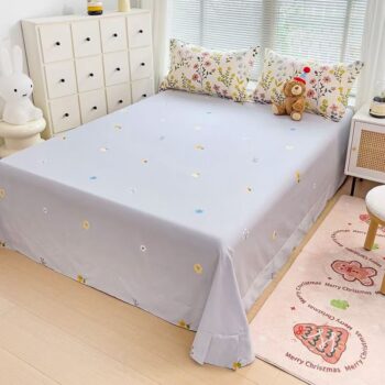 Breathable pure cotton multi-size bed sheet for daily comfort