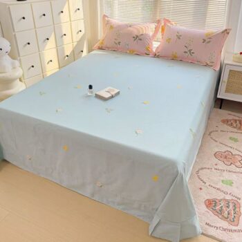 Breathable pure cotton multi-size bed sheet for daily comfort
