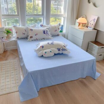 Minimalist pure cotton polka dot bed sheet with soft texture