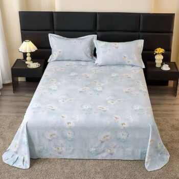 Skin-friendly pure cotton printed bed sheet for home use
