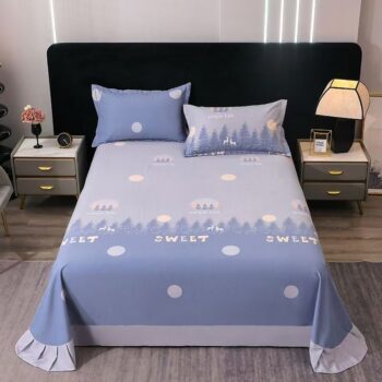 Soft pure cotton printed home bed sheet for daily use