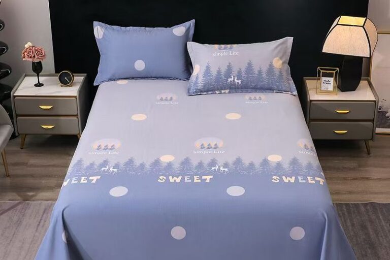 Soft pure cotton printed home bed sheet for daily use