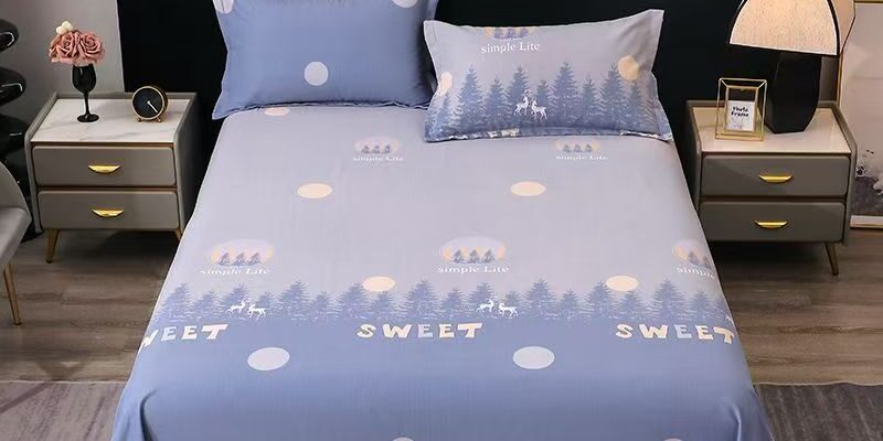 Soft pure cotton printed home bed sheet for daily use