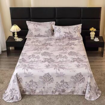 Skin-friendly pure cotton printed bed sheet for home use