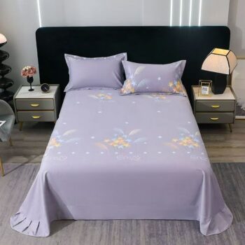 Soft pure cotton printed home bed sheet for daily use