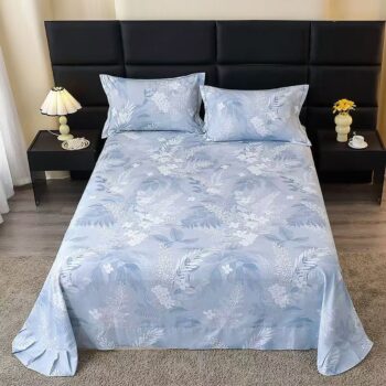 Skin-friendly pure cotton printed bed sheet for home use