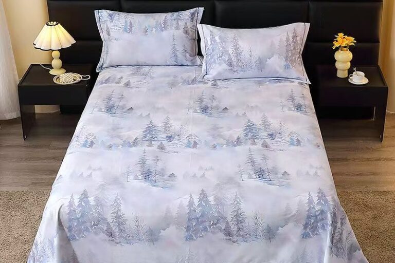 Skin-friendly pure cotton printed bed sheet for home use