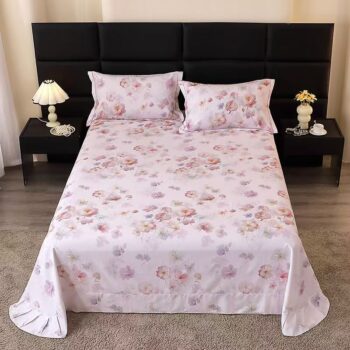 Skin-friendly pure cotton printed bed sheet for home use