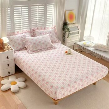 Pure cotton fitted sheet for single and double bed sizes