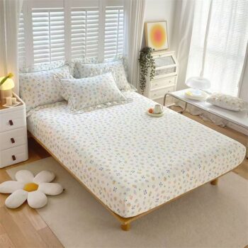 Pure cotton fitted sheet for single and double bed sizes