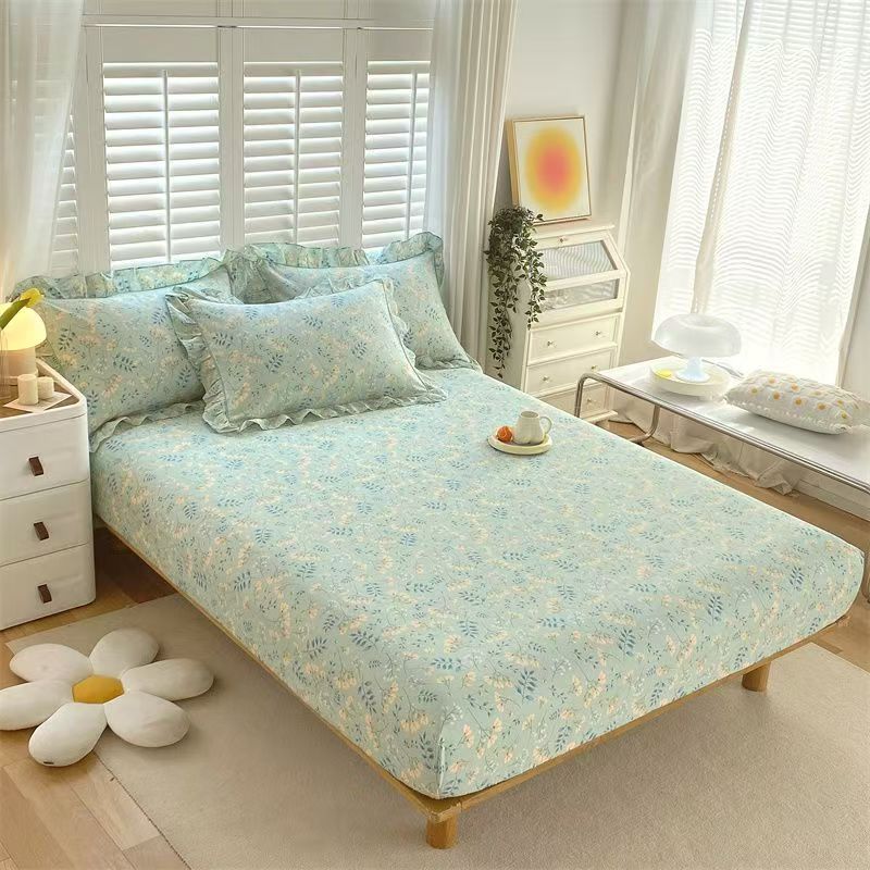 Pure cotton fitted sheet for single and double bed sizes