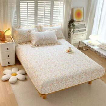 Pure cotton fitted sheet for single and double bed sizes