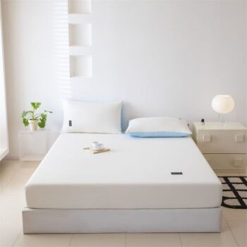 Minimalist solid color pure cotton non-slip fitted sheet