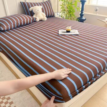 Thick pure cotton fitted sheet for single student dormitory beds